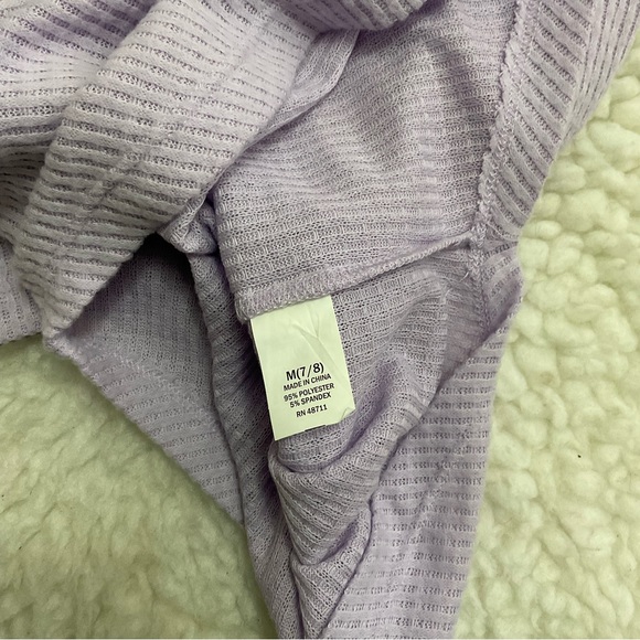 Falls Creek Kids Long Sleeve Lavender Purple Waffle Top M 7/8 Brand New Snap - Picture 5 of 5